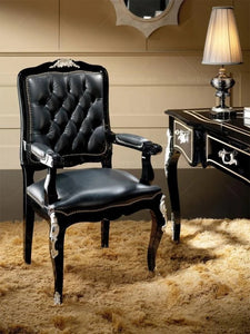 Office Room Design European Luxury Black Wooden Desk and Leather Chair Office Furniture