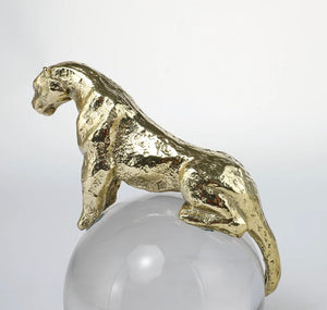 Luxury Decorative Art Modern Metal Leopard Crystal Crafts Home Deko