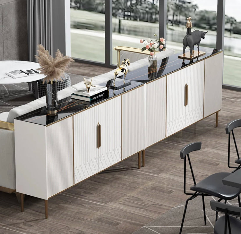 Buffets Light Luxury Modern Slate Sideboard Living Room Golden Console Storage Cabinets