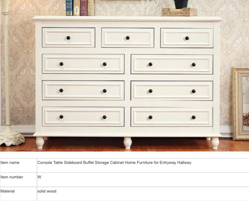 Vintage Cabinets French White Dresser High Quality Solid Wood Schränke Storage Cabinets 