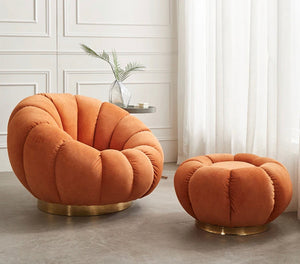 Sofa Set Cozy Pumpkin Shape Sofa Chairs Living Room Luxury Velvet Sofas