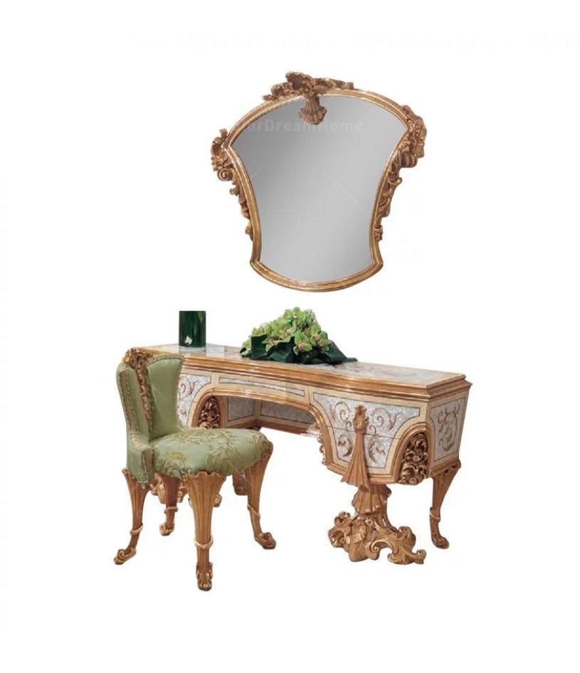 Luxury Antique Baroque Furniture Bedroom Set Handmade Dresser Set Schminktisch
