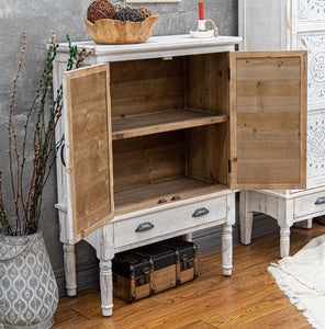 Trevor Design Vintage Cabinet White Washed Wooden Rustic Craft Storage Kabinett