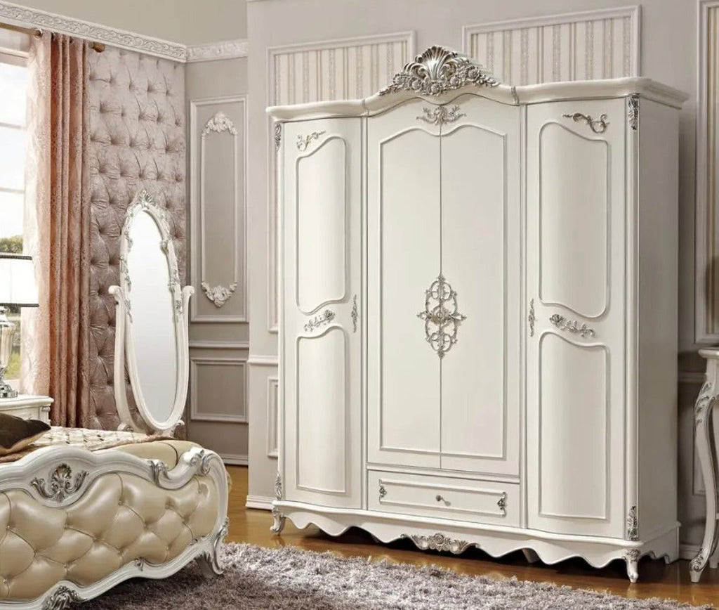 Wardrobe Bedroom Luxury 4 Doors Wooden Wardrobe Modern European Design Bedroom Furniture