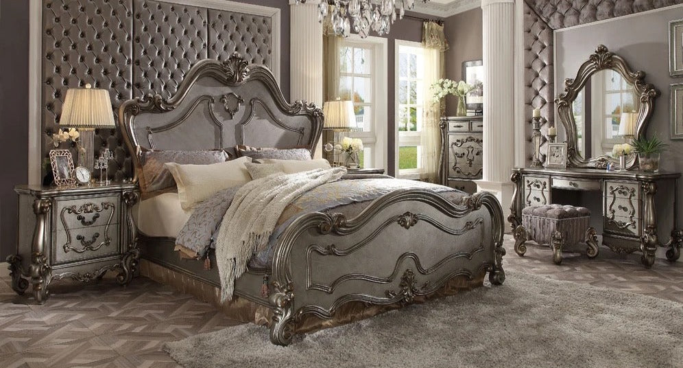 Bedroom Sets American Luxury Master Bedroom Furniture High End Baroque Design Double Leather Bed Set
