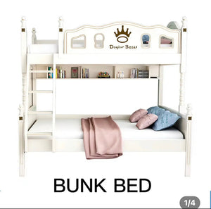 Kids Bunk Beds Eco-Friendly White Modern Bedroom Furniture Multifunctional Children Beds
