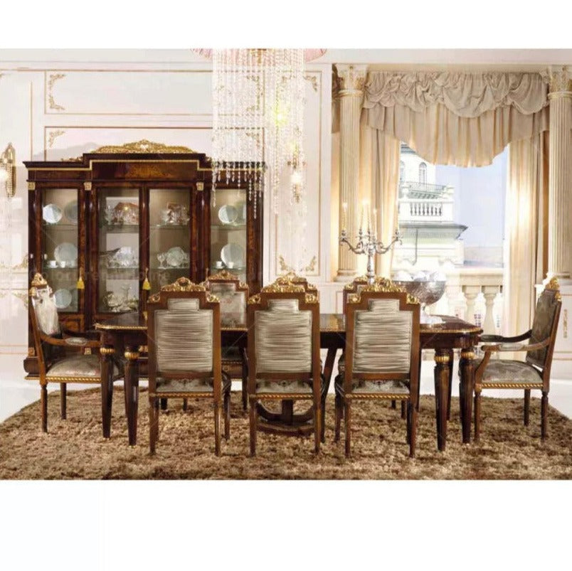 Dining Room Furniture Set English Baroque Design Luxury Solid Wood Esszimmer-Set