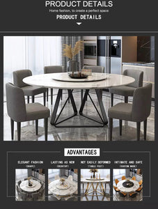 Round Dining Table Rotating Dining Marble Table Living Room Luxury Esstisch