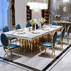 Dining Table Postmodern Italian Light Luxury Rectangular Dining Table Set 