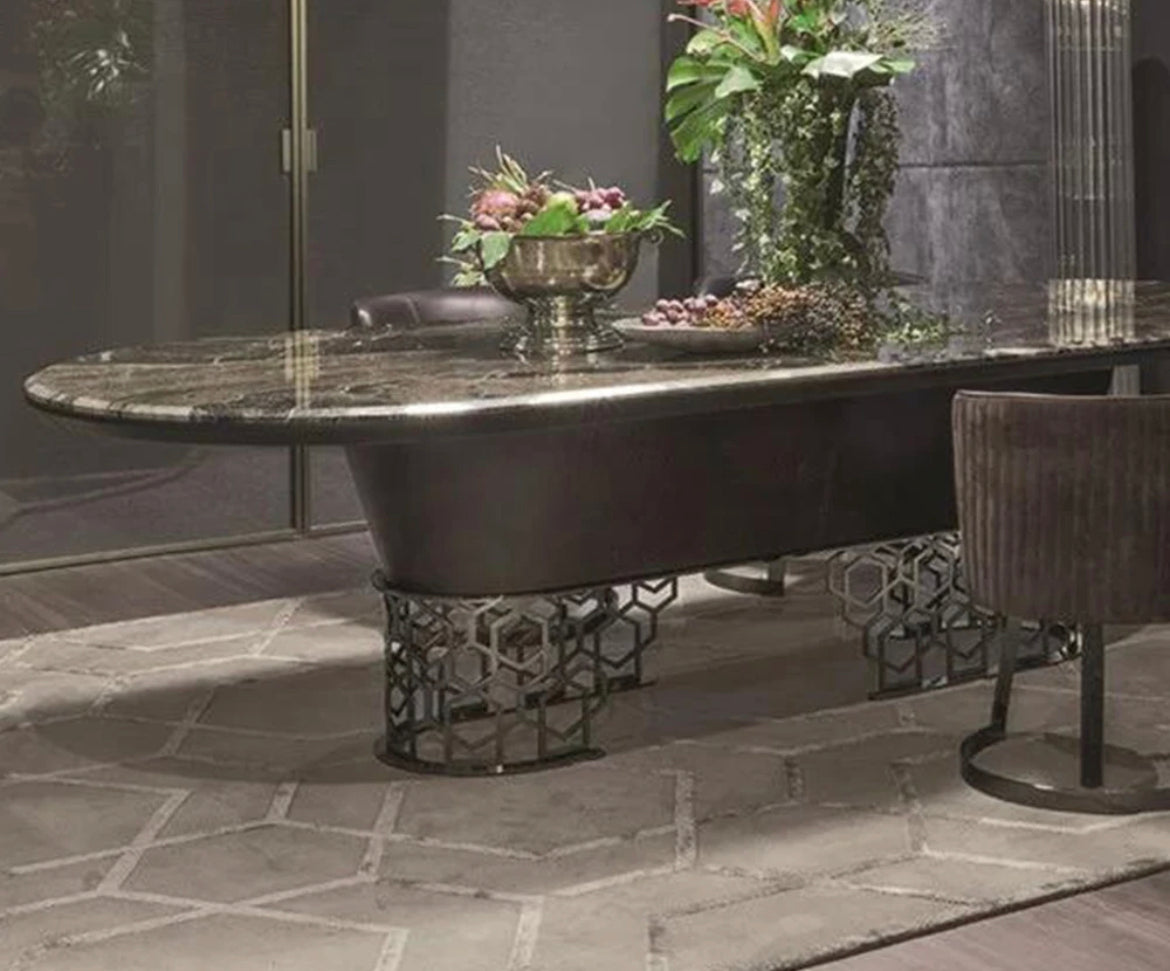 Dining Table Set High Quality Bespoke Furniture Oval High End Marble Table Dining Room Furniture