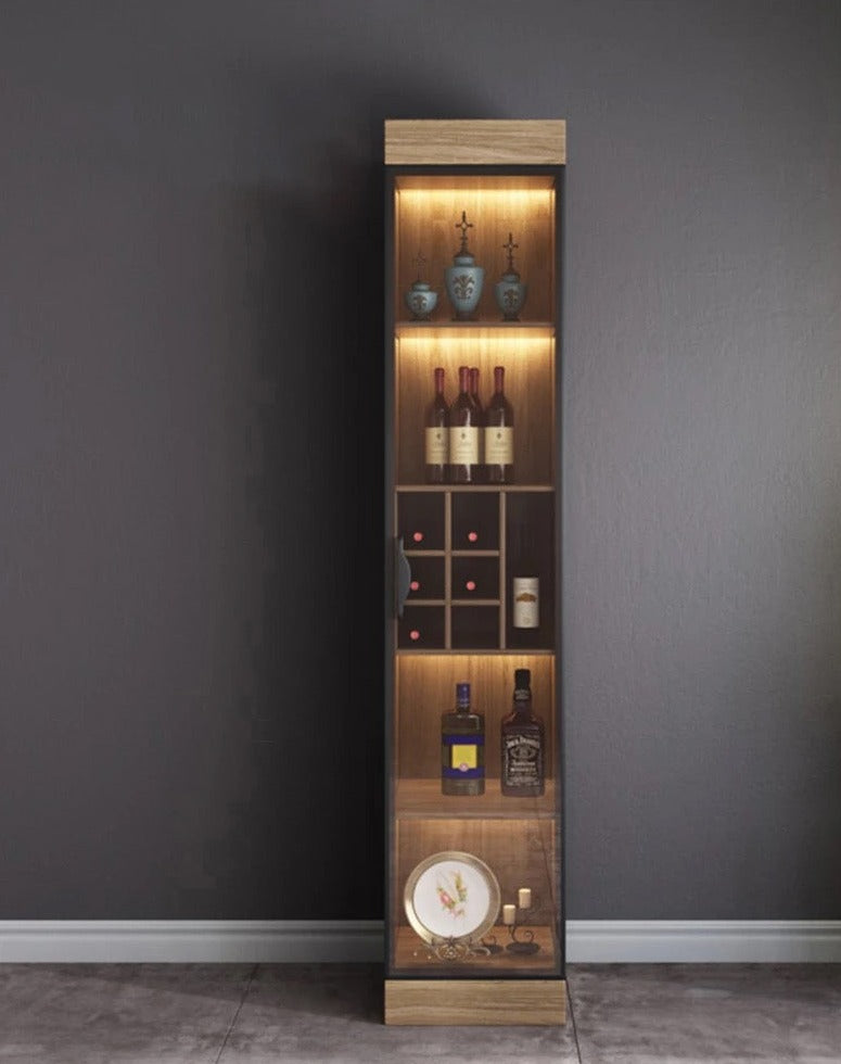 Display Wine Cabinet Modern Light Luxury Storage Cabinet Living Room Tempered Glass Display Cabinet