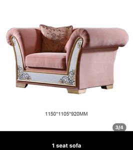 Living Room Furniture 3+2+1 Modern Luxury Pink Baroque Design Sofas Home Furniture Set