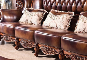 Sectional Sofa European Luxury Living Room Sofa Antique 7 Seater Hand Carved Solid Wood Baroque Design Sofas