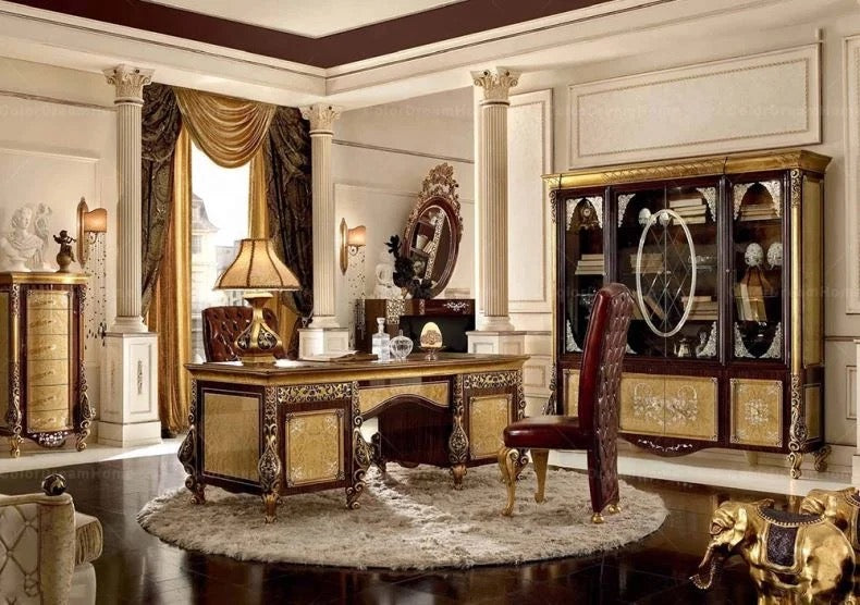 Luxury Cabinet European Royal Luxury Restaurant Glass Display 4 Doors Cabinet Baroque Design Furniture