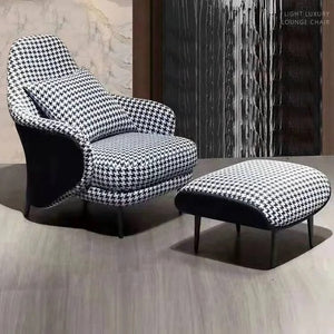 Arm Chair Modern Leisure Fabric Leather Lounge Chair With Footrest Living Room urniture