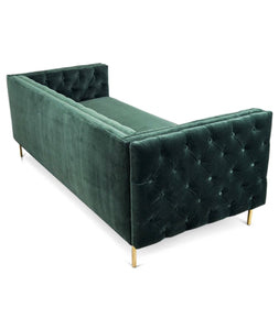 2 Seater Sofa Gold Stainless Steel Base Tufted Green Velvet Button Living Room Office Hotel Safa Design