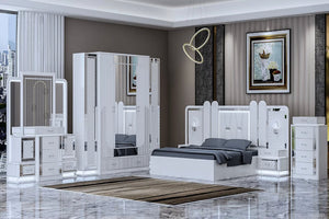 Home Furniture Modern Italian Luxury Design King Size Solid Wood Bedroom Furniture Set