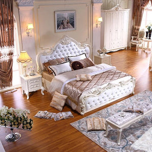 Double Bed Baroque Style King Size Carved Royal Italian Luxury Bed Bedroom Furniture
