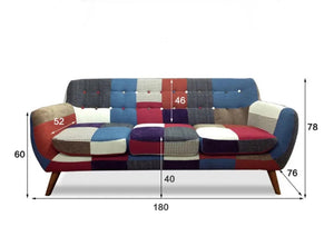 Sofa Set Living Room Furniture Vintage Design Contrast Color Leather 3+2+1 Sofa Sets