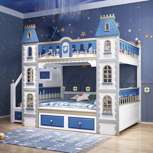 Kids Boys And Girls Bunk Bed Hot Luxury Castle Toddler Kids Bedroom Furniture Set