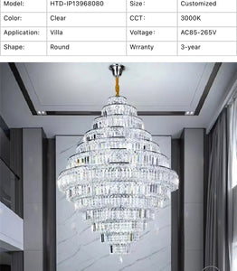 Chandelier Modern Luxury Crystal Light Villa Duplex Living Room Chandeliers
