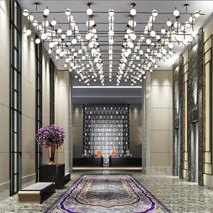 Chandelier Customized Personality Iron Art Creative Large Glass Ball Chandelier For Home Hotel Villa Lobby