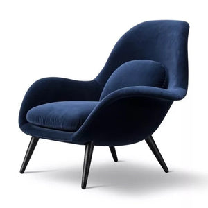 Arm Chair Velvet Fabric Fiberglass Single Sofa Chair Swoon Lounge Leisure Armchair
