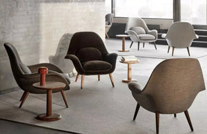 Arm Chair Velvet Fabric Fiberglass Single Sofa Chair Swoon Lounge Leisure Armchair