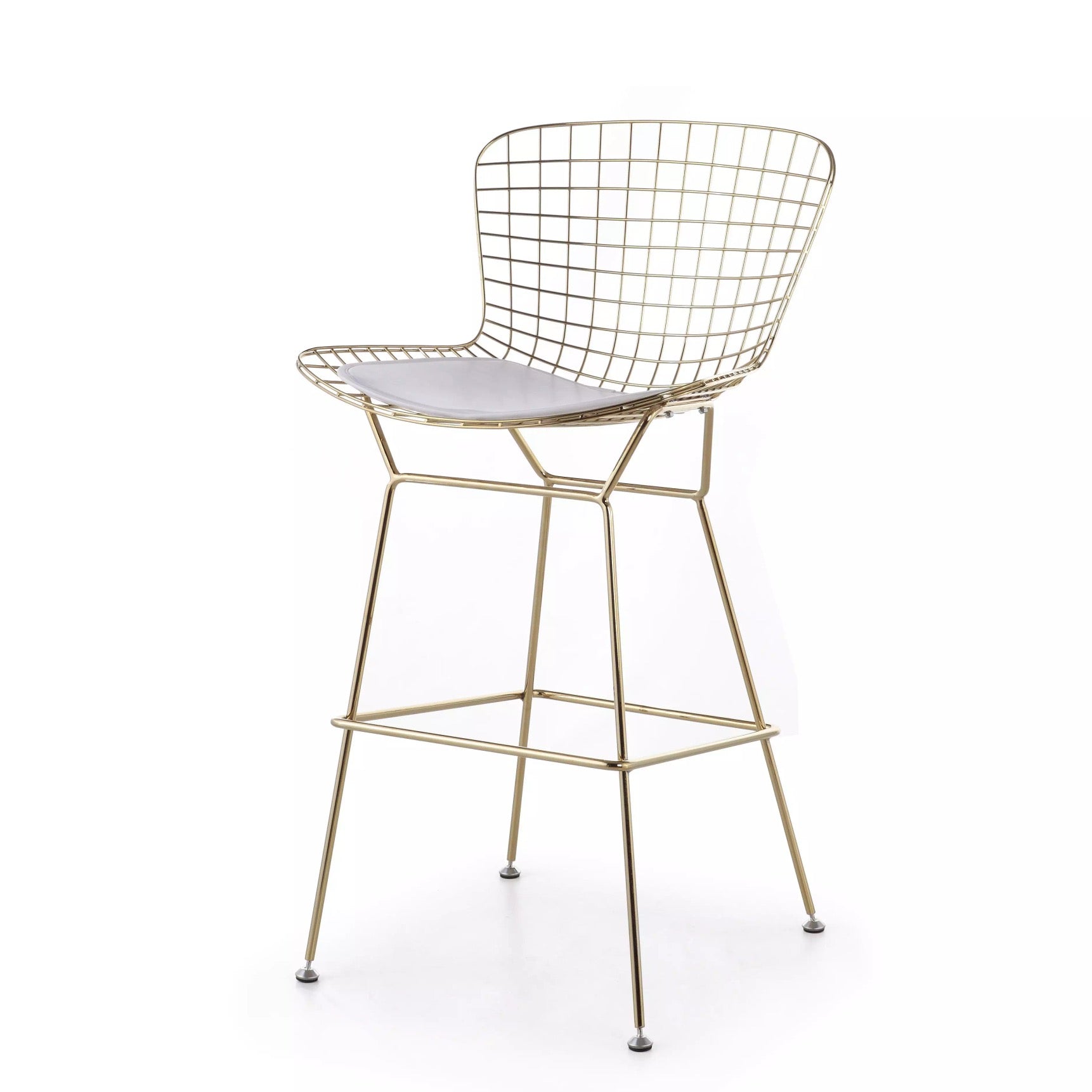 Dining Bar High Chair Design Leather Gold Stainless Steel Home Restaurant Chair