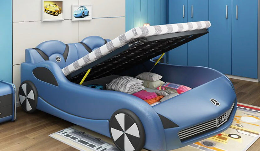 Kids Bed  Car Type Multifunctional Leather Bed