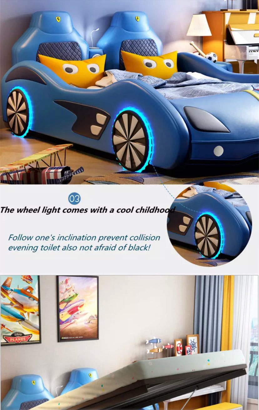 Kids Bed With Storage Music Multifunction Race Car Bed Children's Bedroom Furniture Children Beds