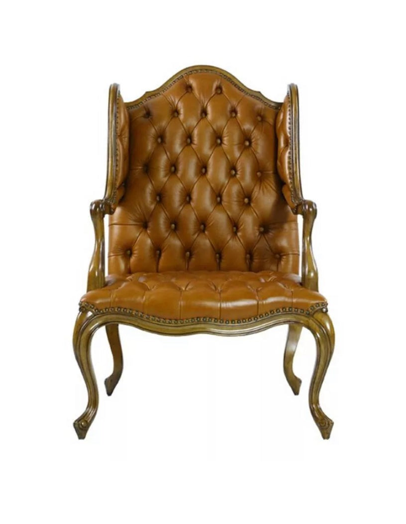 Chesterfield Chair One Seat Leather European Style Solid Wooder Leather Chesterfield Chairs