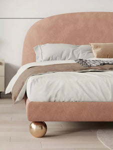 Double Beds Modern Style Cotton Linen Fabric Sponge Betten Home Furniture Bedroom Bed