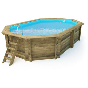 Outdoor Pool Helsinki Wooden Swimming Pool With Structure In Northern Pine 4.86 x 3.36 x 1.20 m