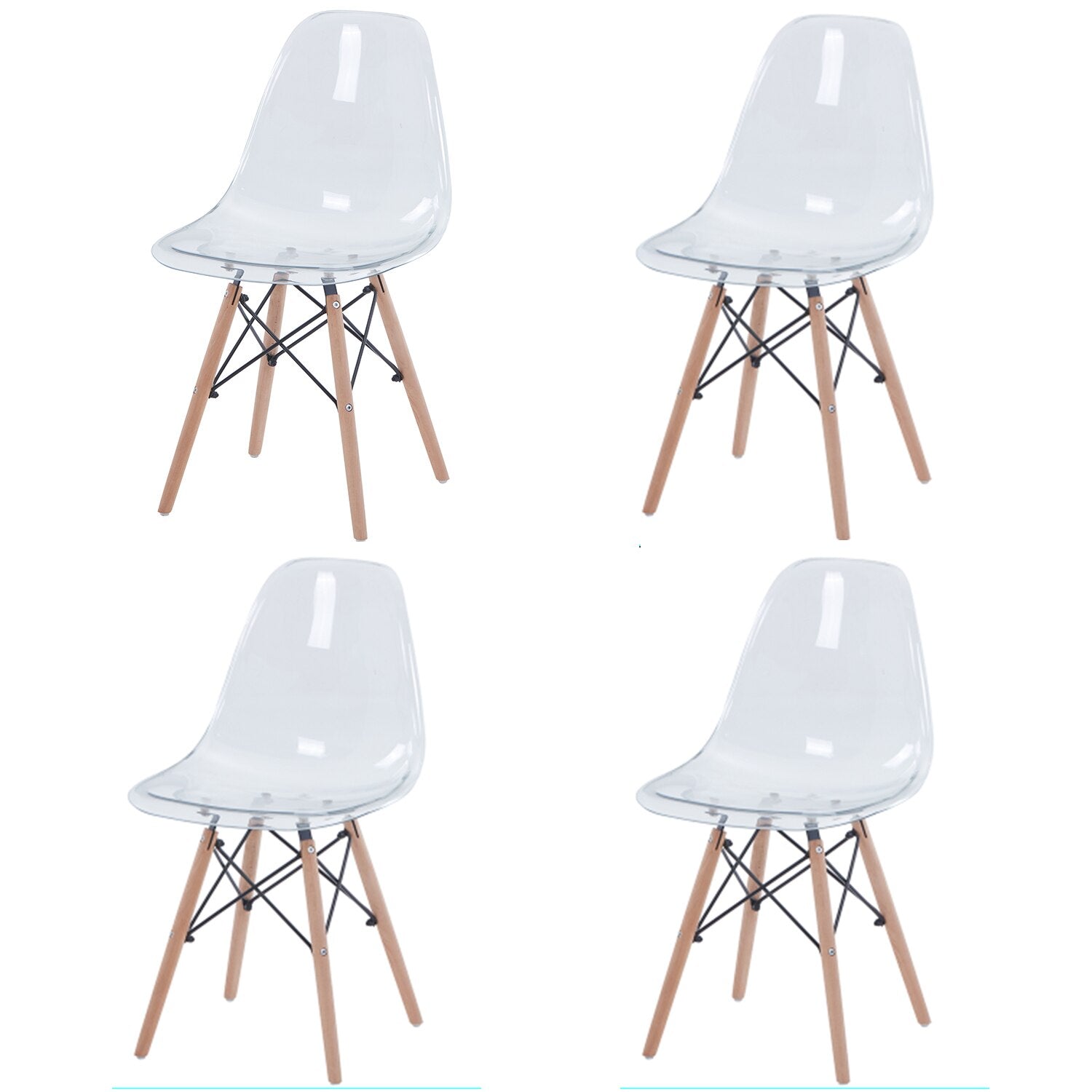 Ghost Chairs Transparent Modern Event Crystal Solid Wood Ghost Chairs