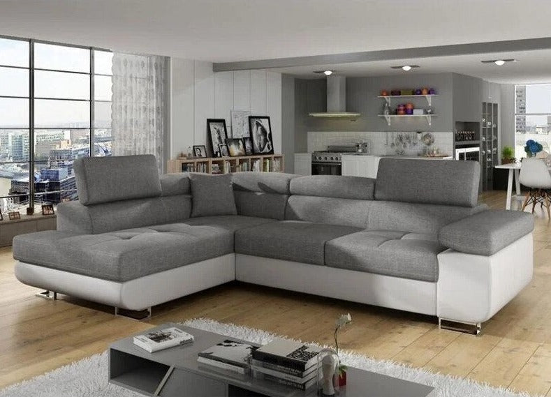 Sofa L-Shape Sectional Couch for Living Room Convertible Upholstered Storage Sofas