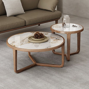 Coffee Tables Solid Wood Luxury Furniture Round Couchtisch Leisure Side Table