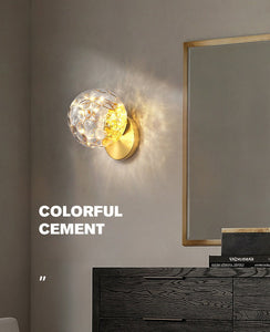 Wall Lamps Personalized Warm Color Bedside Copper Ball Glass Wall Lights