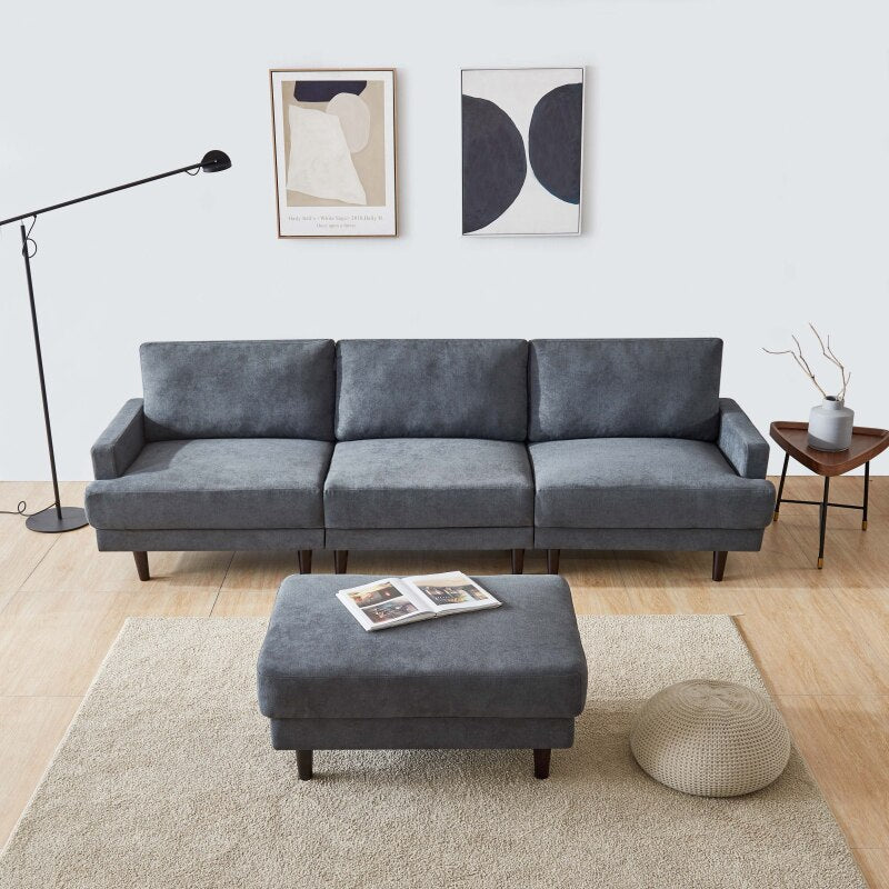 Sofa L Shaped Sectional Sofa With Padded Fabric Lounge Sofas