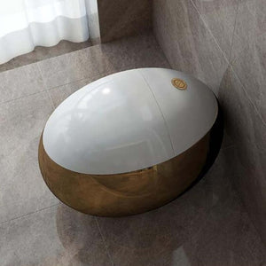 Bathroom Toilet Luxury S-trap Floor Mounted Golden Egg-Shaped Toilette Ceramic Unique WC Design