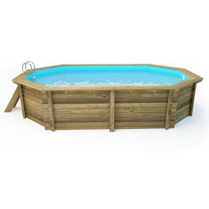 Outdoor Pool Helsinki Wooden Swimming Pool With Structure In Northern Pine 4.86 x 3.36 x 1.20 m
