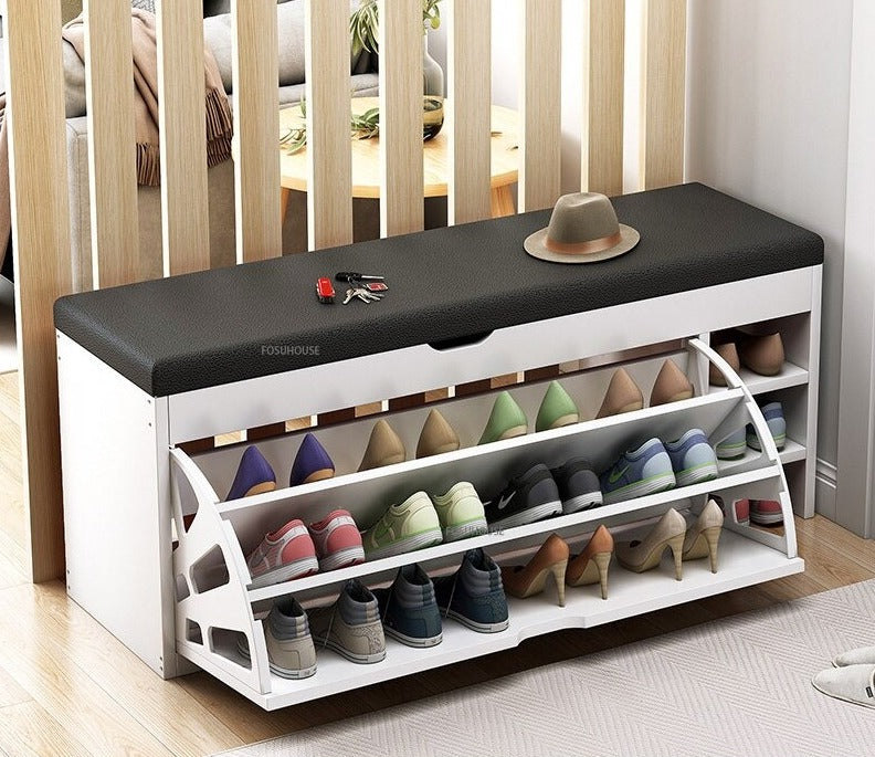 Shoe Cabinet Nordic Wood Door Shoe Changing Stool Modern Shoe Cabinets
