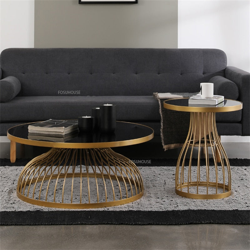 Coffee Table Nordic Wrought Iron Tisch Living Room Furniture Couchtisch Luxury Glass Tables