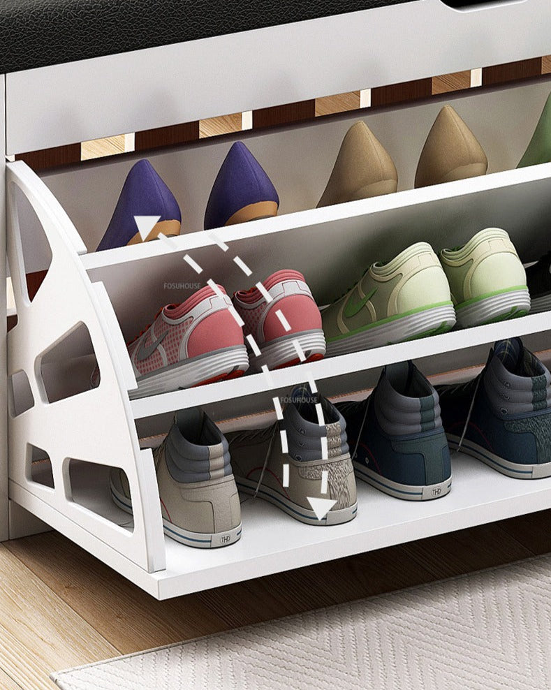 Shoe Cabinet Nordic Wood Door Shoe Changing Stool Modern Shoe Cabinets