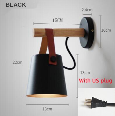 Wall Lamps Wood Iron Led Sconce Bedside Lighting