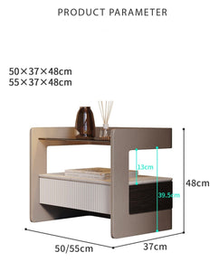 Bedside Cabinet Bedroom Nachttisch Leather Cloakroom Drawer Nightstands