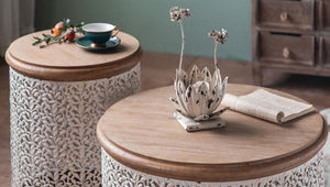 Coffee Table Solid Wood Round Low Couchtisch Modern Minimalist Designer Tables