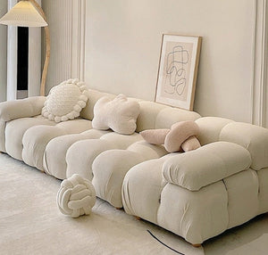 Sofa L Shape Modern Living Room French SofaBed Set Combination Lamb Velvet Sofas