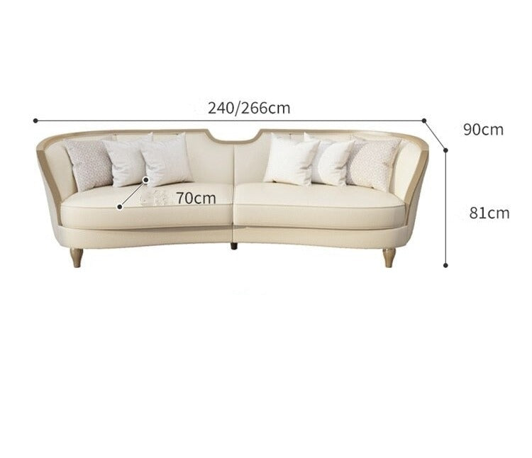 Sofa Set Living Room Luxury Sofagarnituren Light Combination European Solid Wood Leather Sofas
