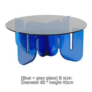Coffee Table Creative Iridescent Acrylic Luxury Tisch Ghost Glass Couchtisch Round Tables